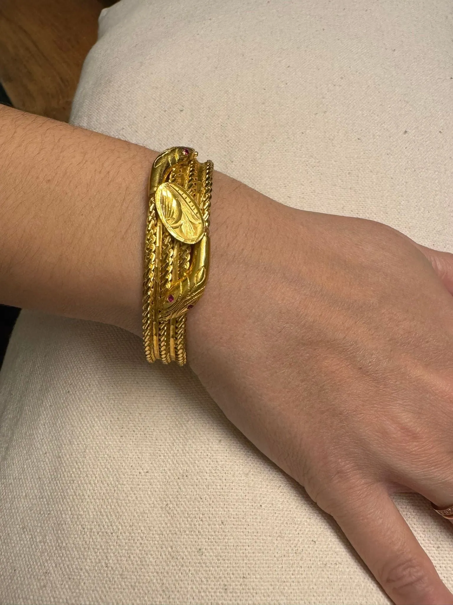 Bracelet serpent or jaune et rubis sold by 58 Facettes product image thumbnail 3