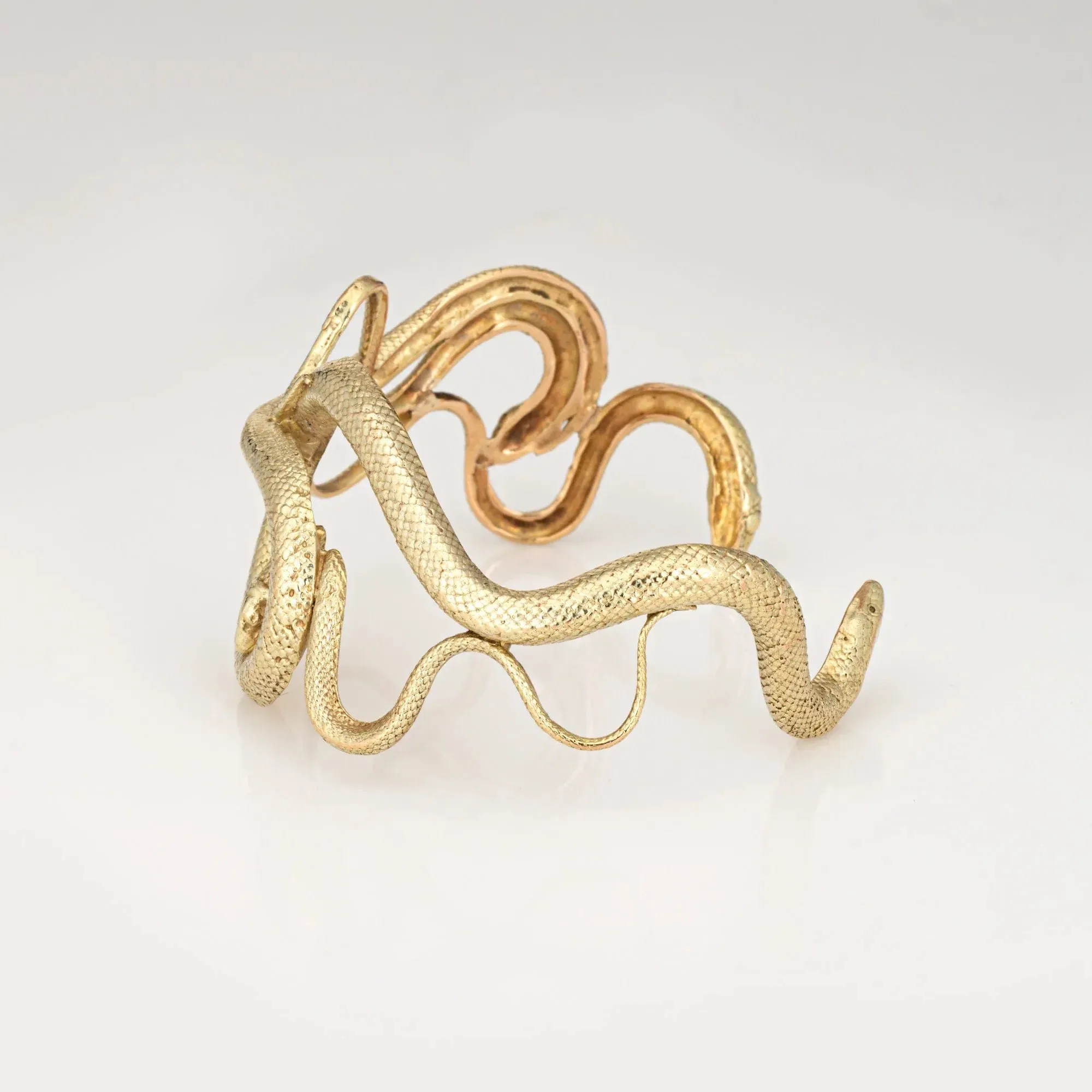Bracelet manchette serpent or jaune vintage sold by 58 Facettes product image thumbnail 4