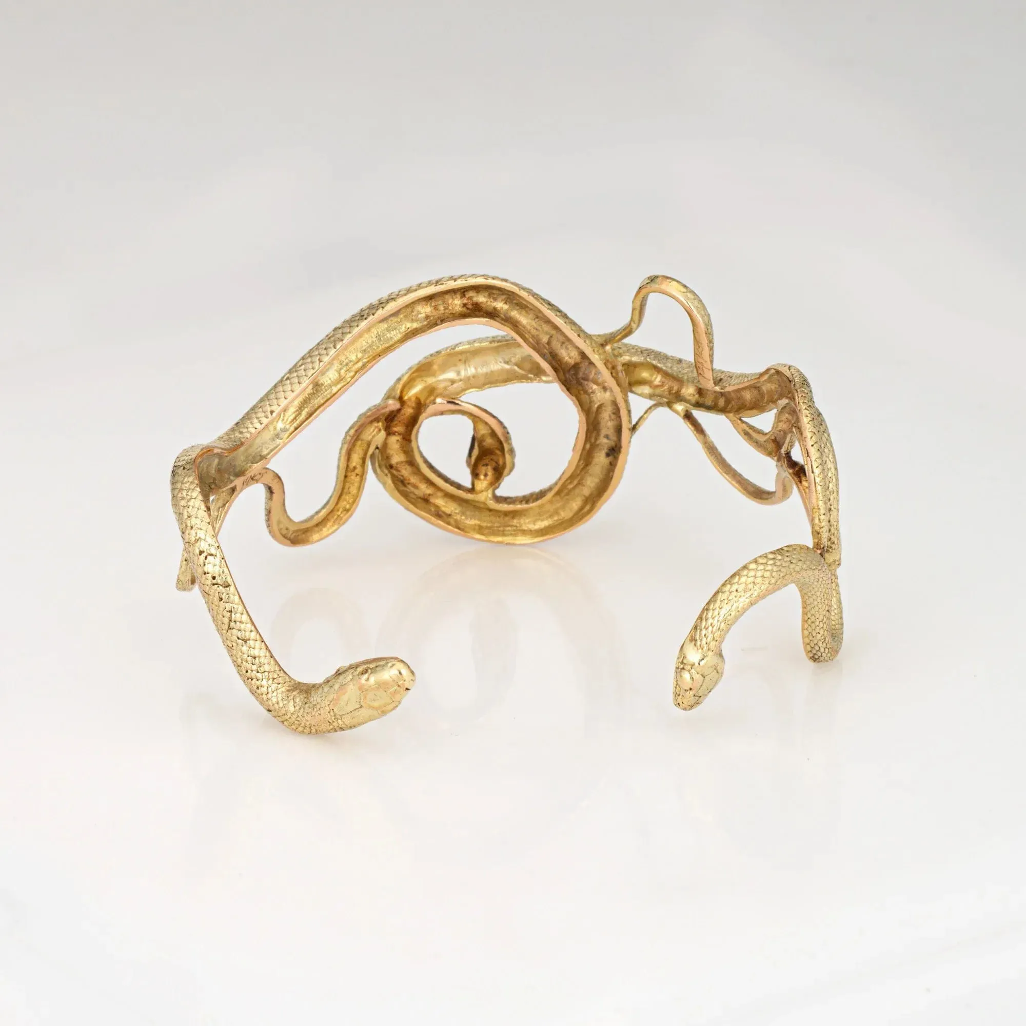 Bracelet manchette serpent or jaune vintage sold by 58 Facettes product image thumbnail 5