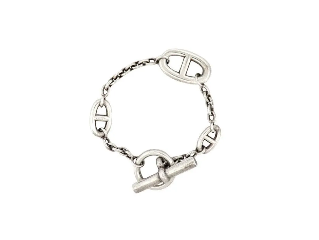 bracelet HERMES farandole h104567b chaine d'ancre 16 cm argent 925 24.7gr sold by 58 Facettes