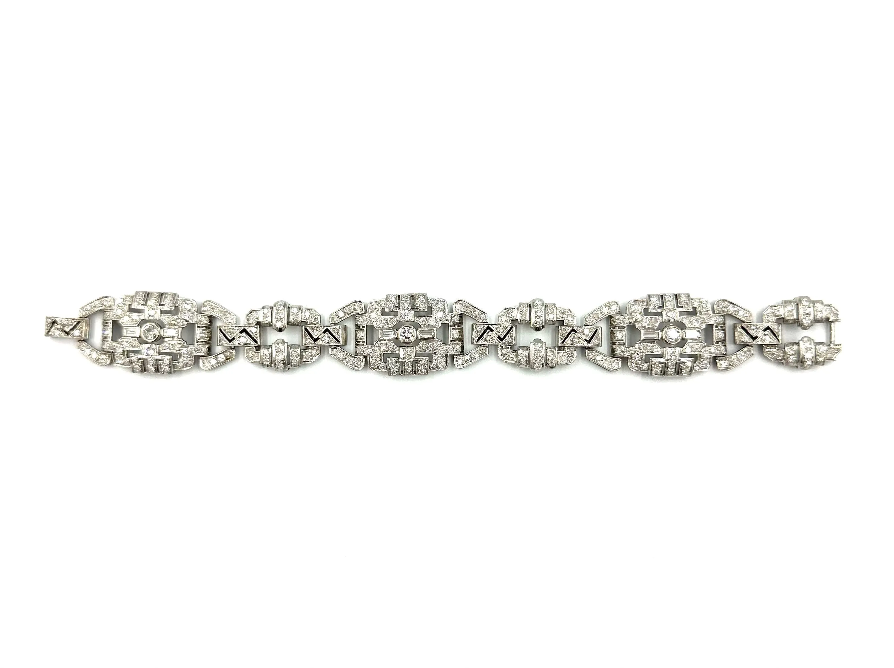 Bracelet Art-Déco platine et diamants (8.5ct) sold by 58 Facettes product image thumbnail 5