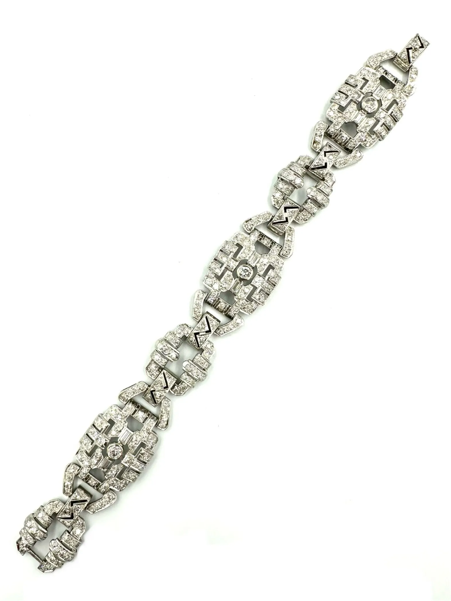 Bracelet Art-Déco platine et diamants (8.5ct) sold by 58 Facettes product image thumbnail 2
