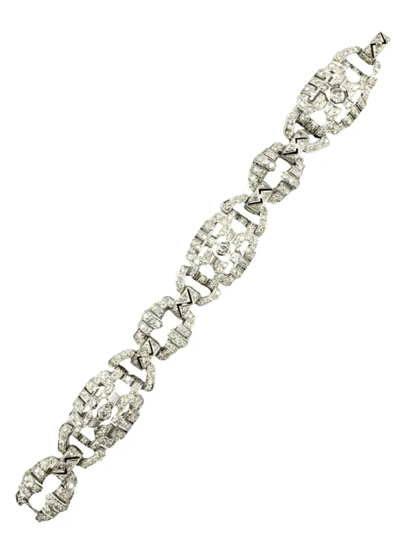 Bracelet Art-Déco platine et diamants (8.5ct) sold by 58 Facettes