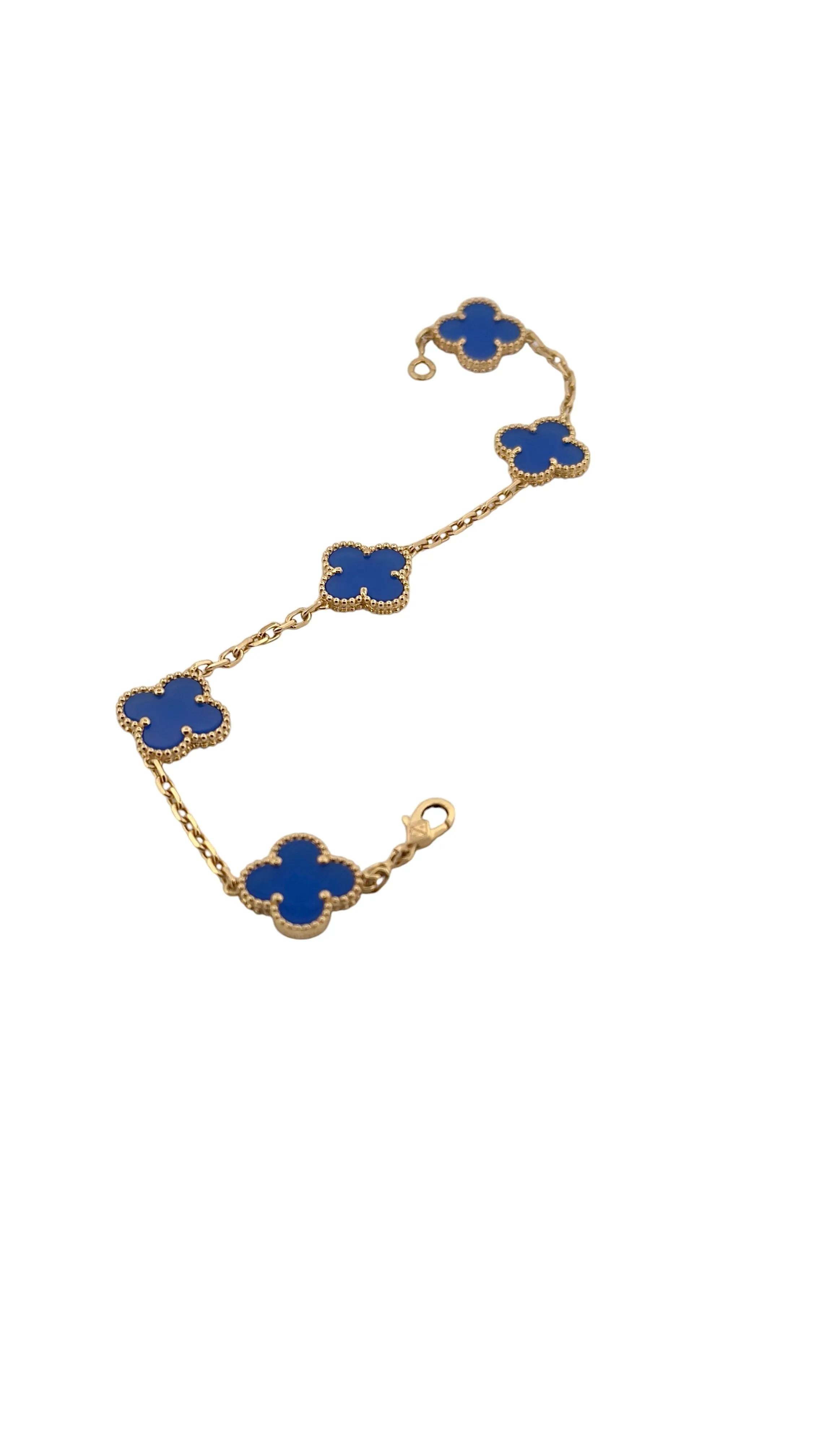 Van Cleef & Arpels - Bracelet Alhambra or jaune agate bleue sold by 58 Facettes product image thumbnail 2