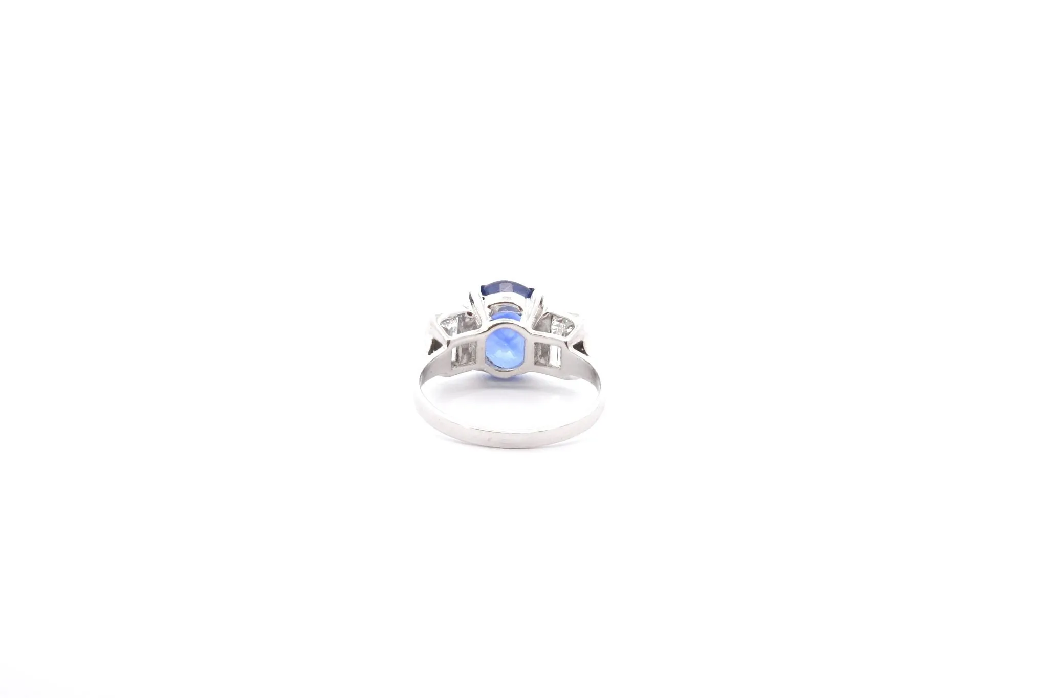 Bague saphir de 3,20cts et diamants en platine sold by 58 Facettes product image thumbnail 5
