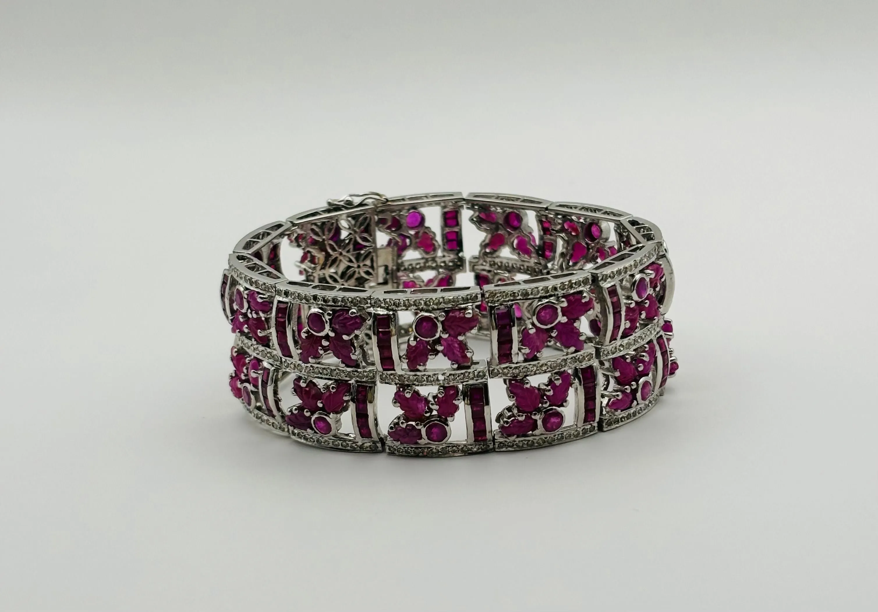 Bracelet Art Déco en or blanc avec rubis sold by 58 Facettes product image thumbnail 4