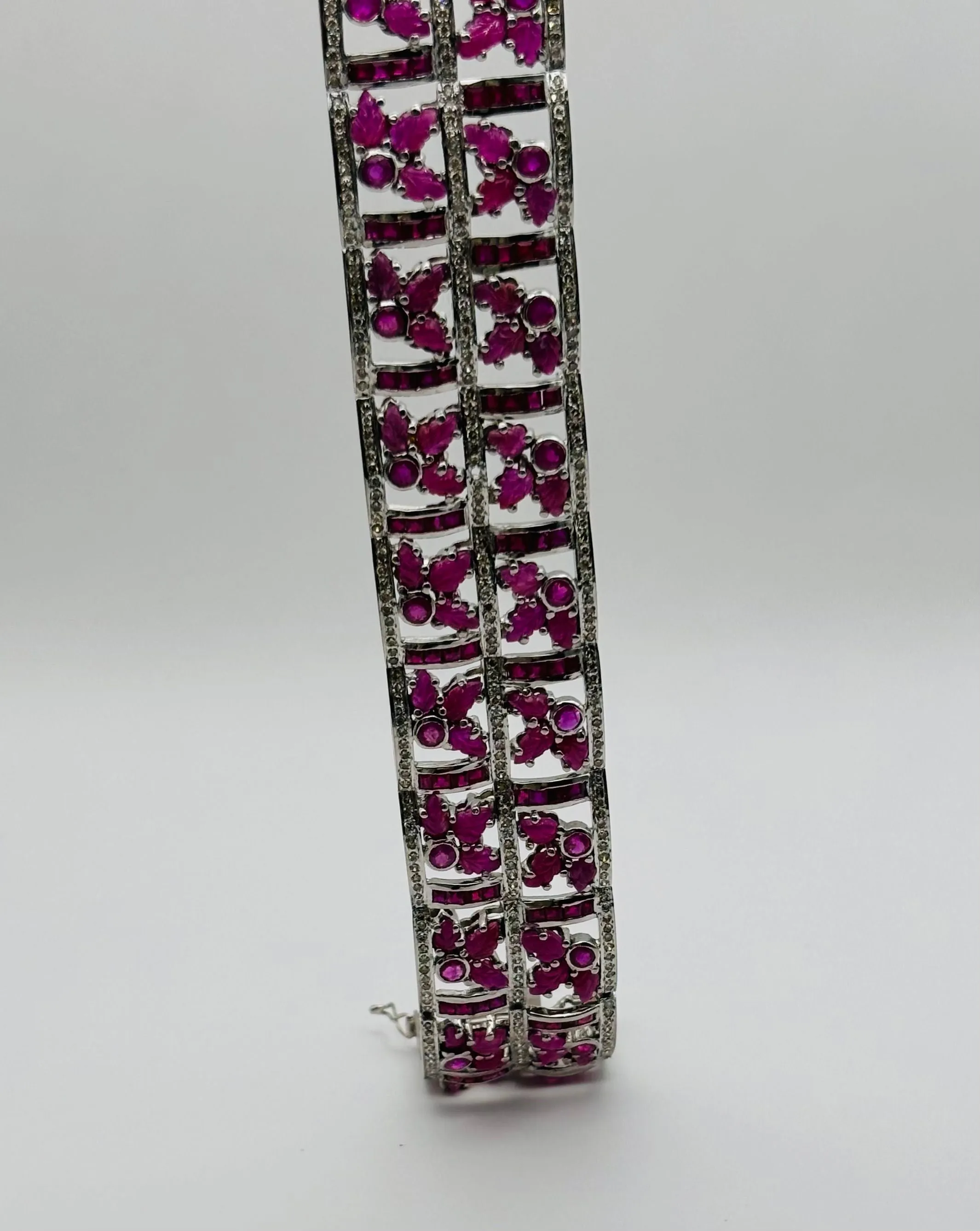 Bracelet Art Déco en or blanc avec rubis sold by 58 Facettes product image thumbnail 3