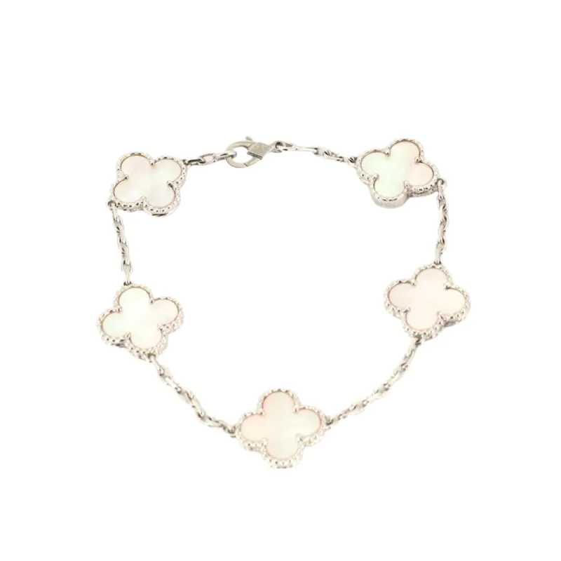 VAN-CLEEF & ARPELS - Alhambra - Bracelet Vintage en or gris et nacre sold by 58 Facettes