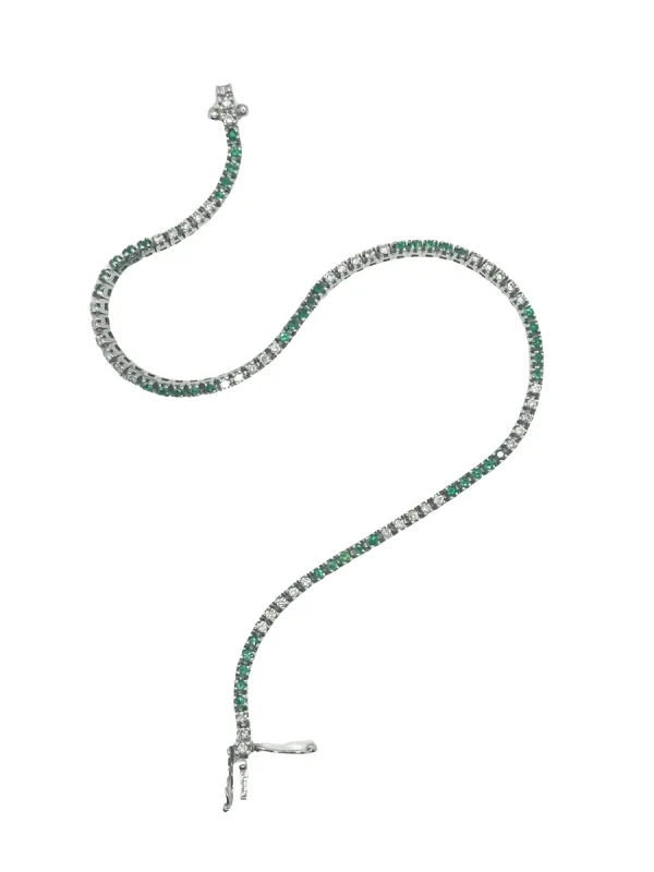 Diamants de tennis et tsavorites sold by 58 Facettes