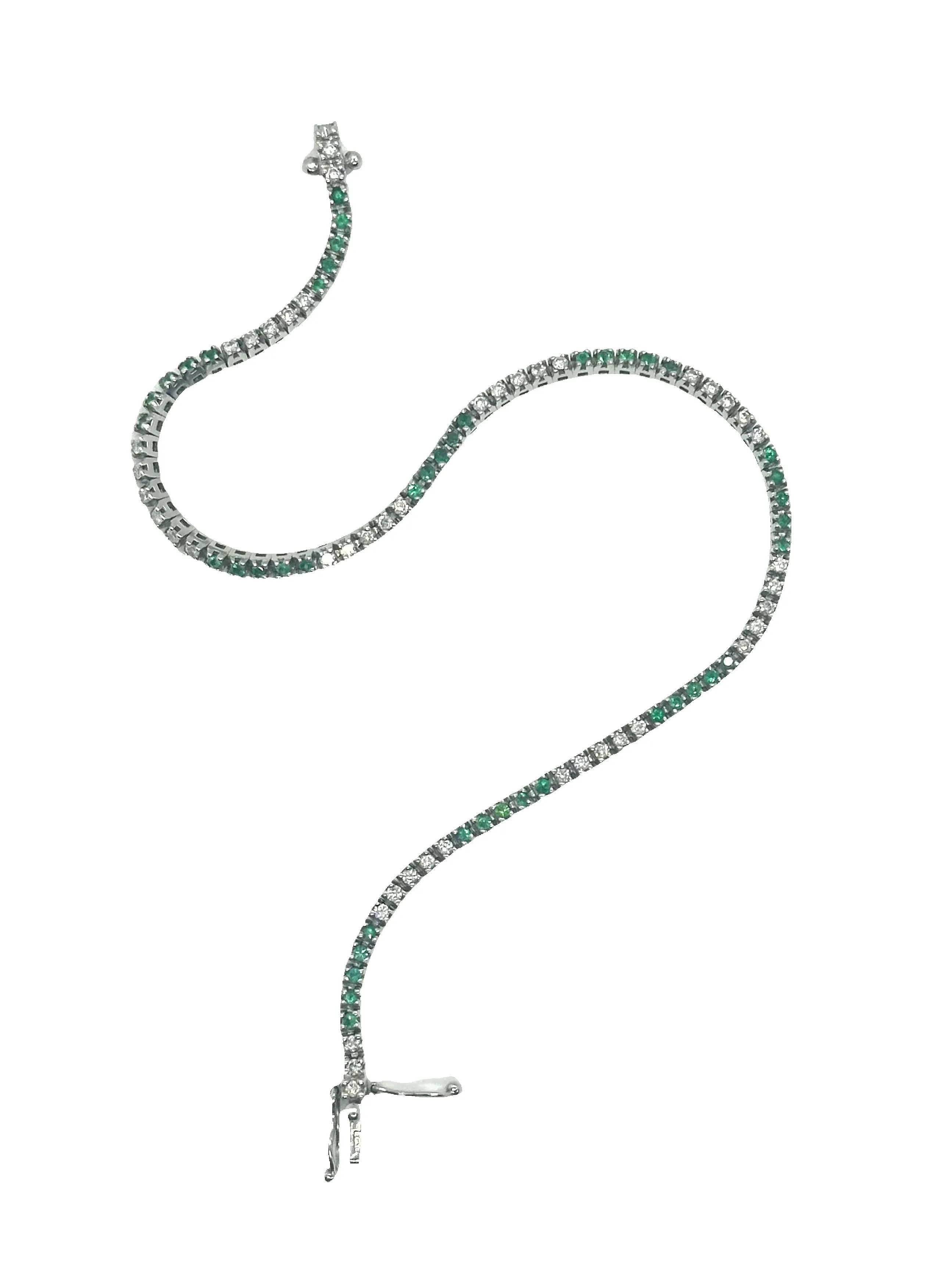 Diamants de tennis et tsavorites sold by 58 Facettes