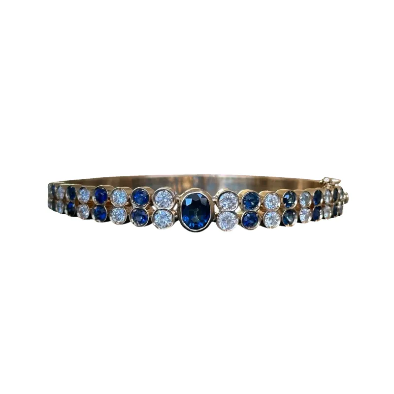 Bracelet jonc saphirs diamants sold by 58 Facettes
