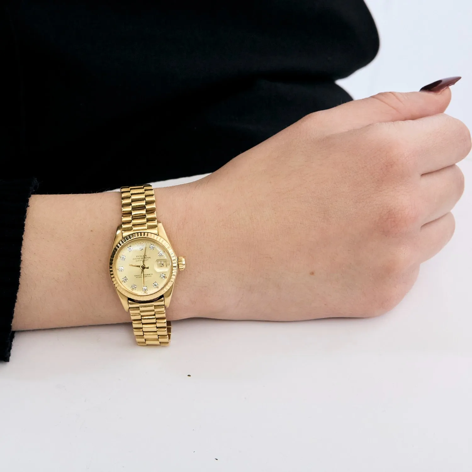 ROLEX - Montre Lady Datejust en or jaune et diamants sold by 58 Facettes product image thumbnail 2