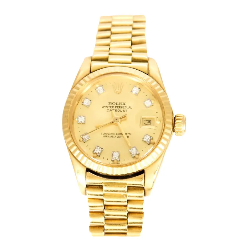 ROLEX - Montre Lady Datejust en or jaune et diamants sold by 58 Facettes