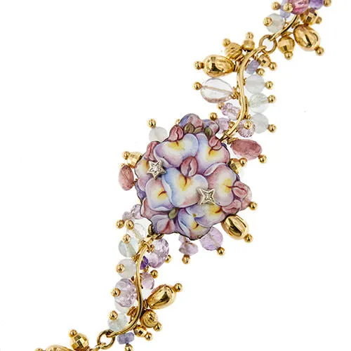 Bracelet fleurs émaillées, diamants et pierres précieuses sold by 58 Facettes product image thumbnail 2