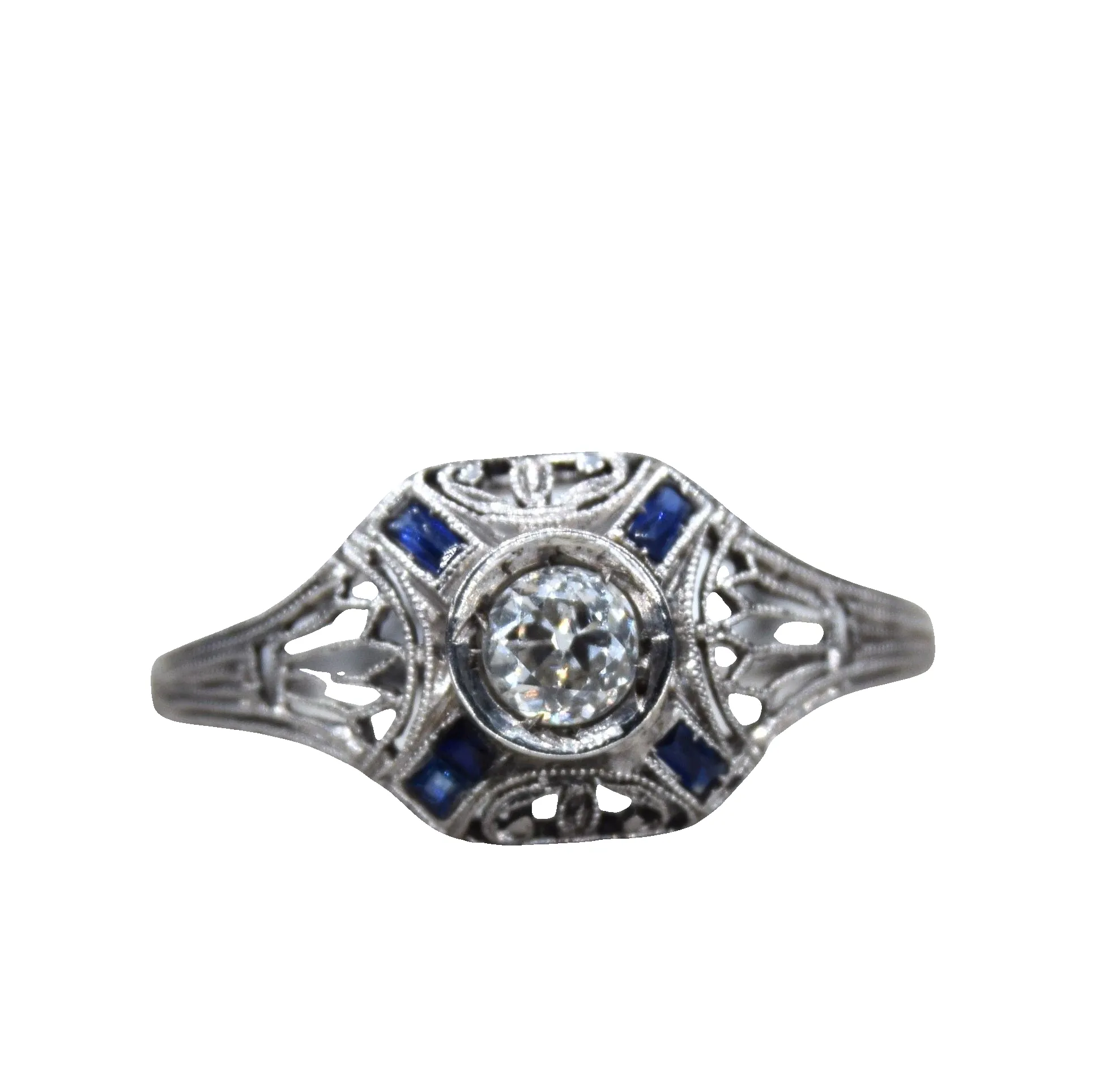 Bague diamant saphir Art Déco sold by 58 Facettes