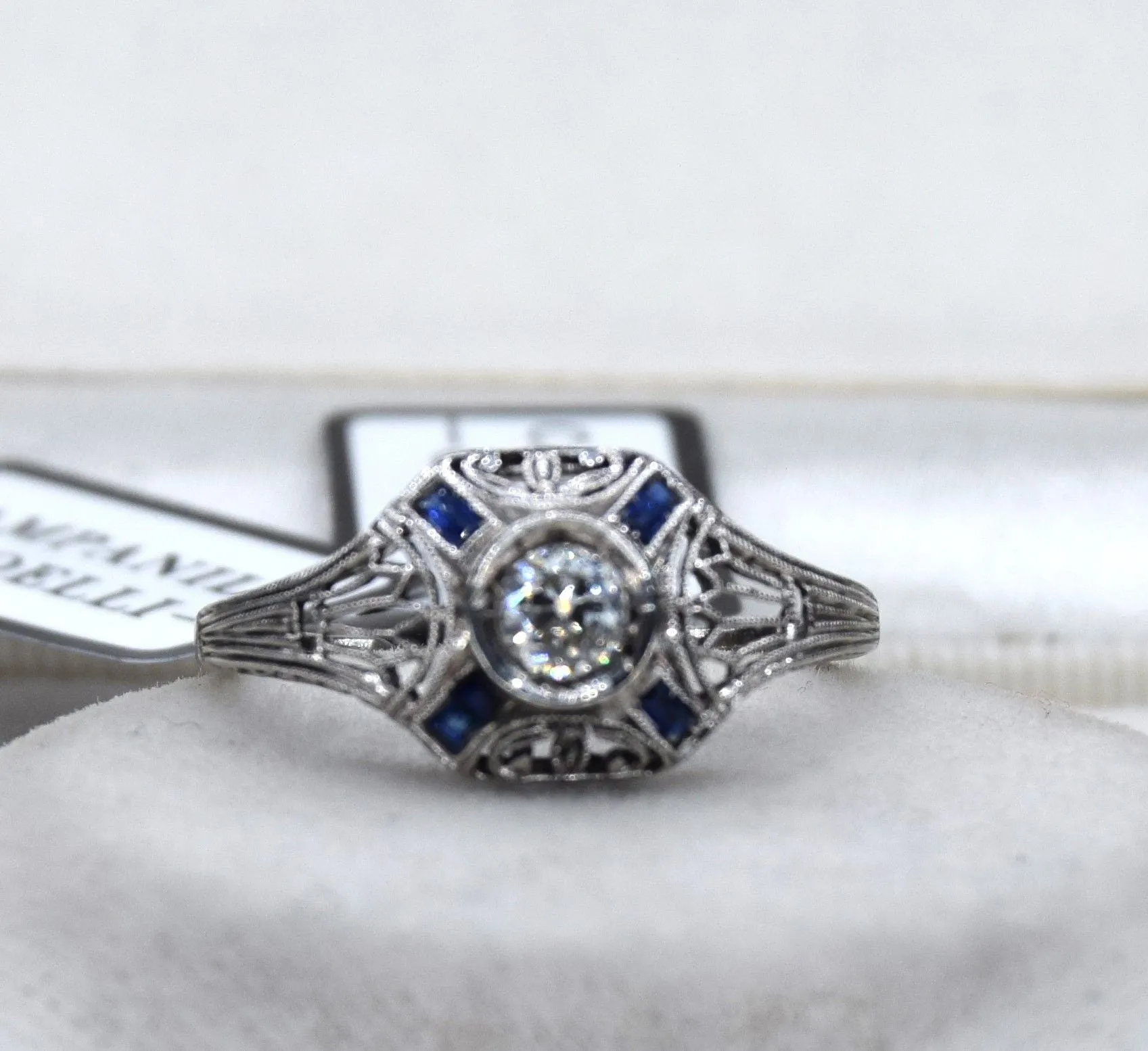 Bague diamant saphir Art Déco sold by 58 Facettes product image thumbnail 2