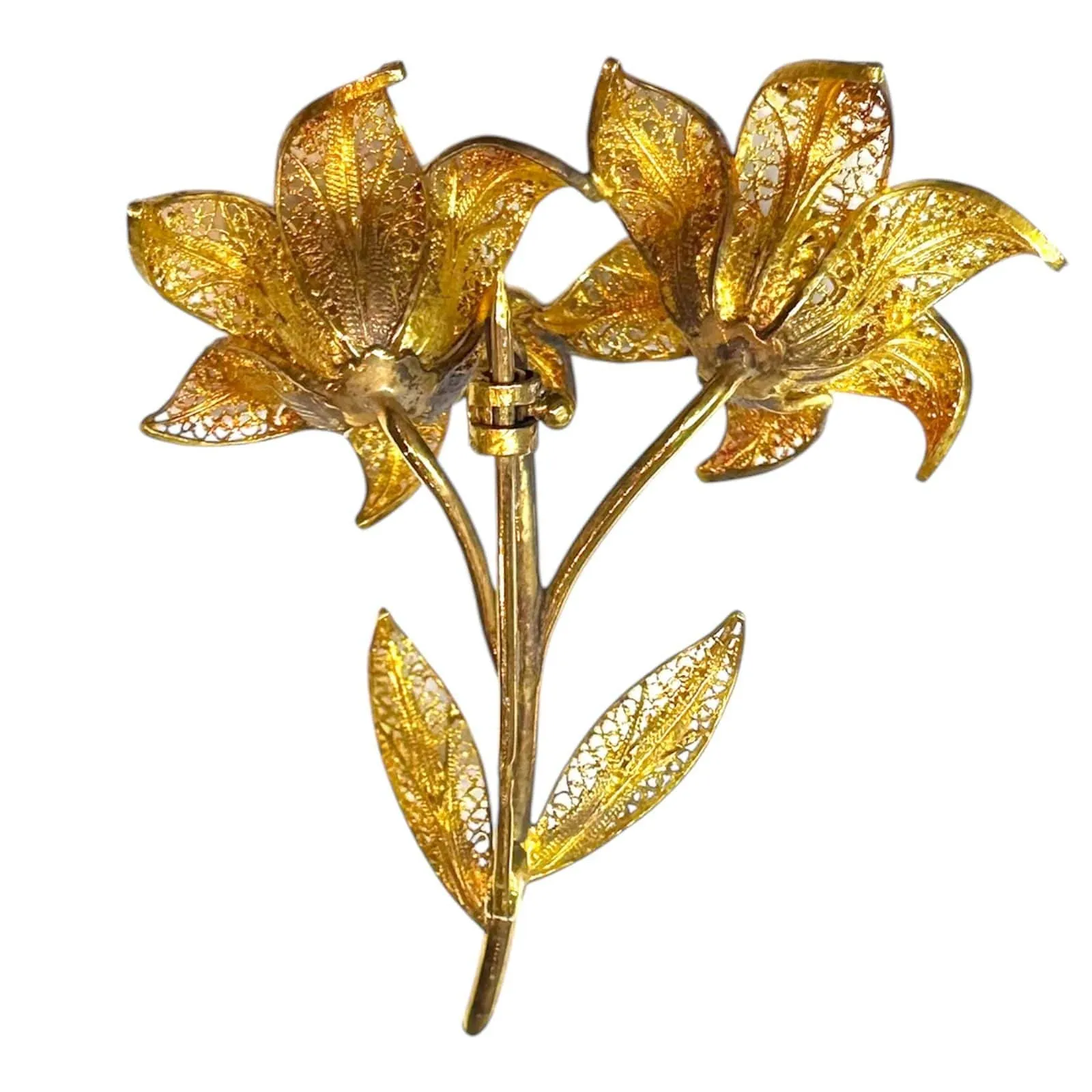 Broche Fleur Vintage or jaune sold by 58 Facettes product image thumbnail 3