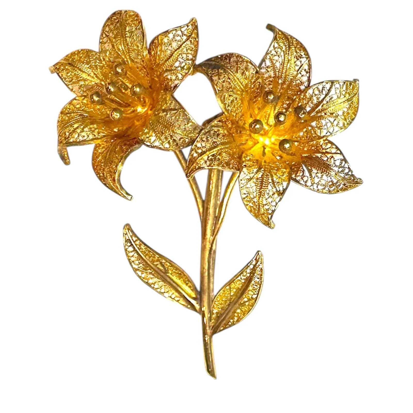 Broche Fleur Vintage or jaune sold by 58 Facettes product image thumbnail 4