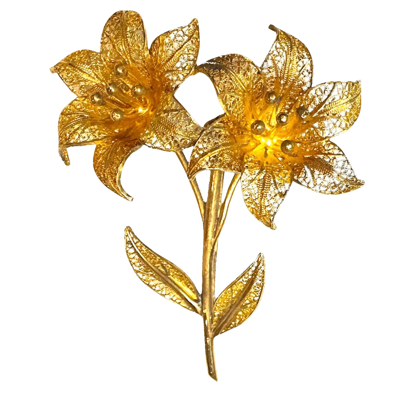 Broche Fleur Vintage or jaune sold by 58 Facettes