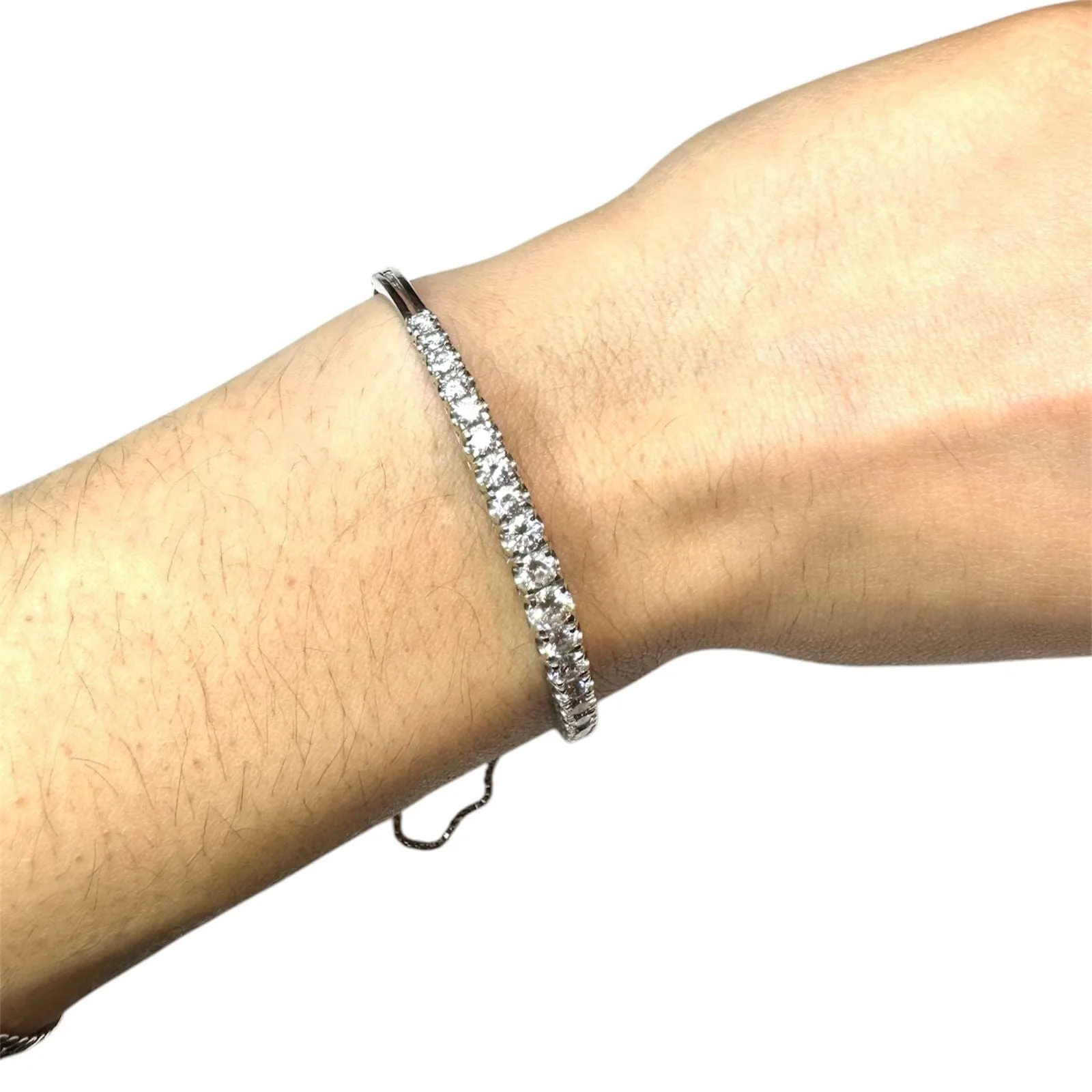 Bracelet Tennis Or Blanc Diamants 2.5ct sold by 58 Facettes product image thumbnail 2