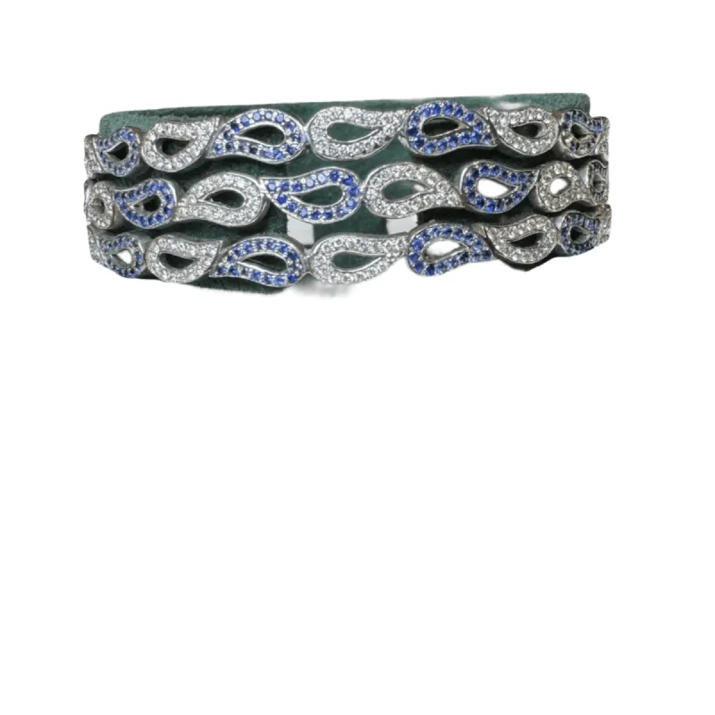 Bracelet or blanc saphirs diamants sold by 58 Facettes