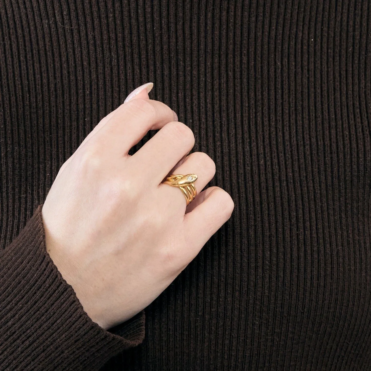 Bague Serpent en or jaune et diamant sold by 58 Facettes product image thumbnail 2