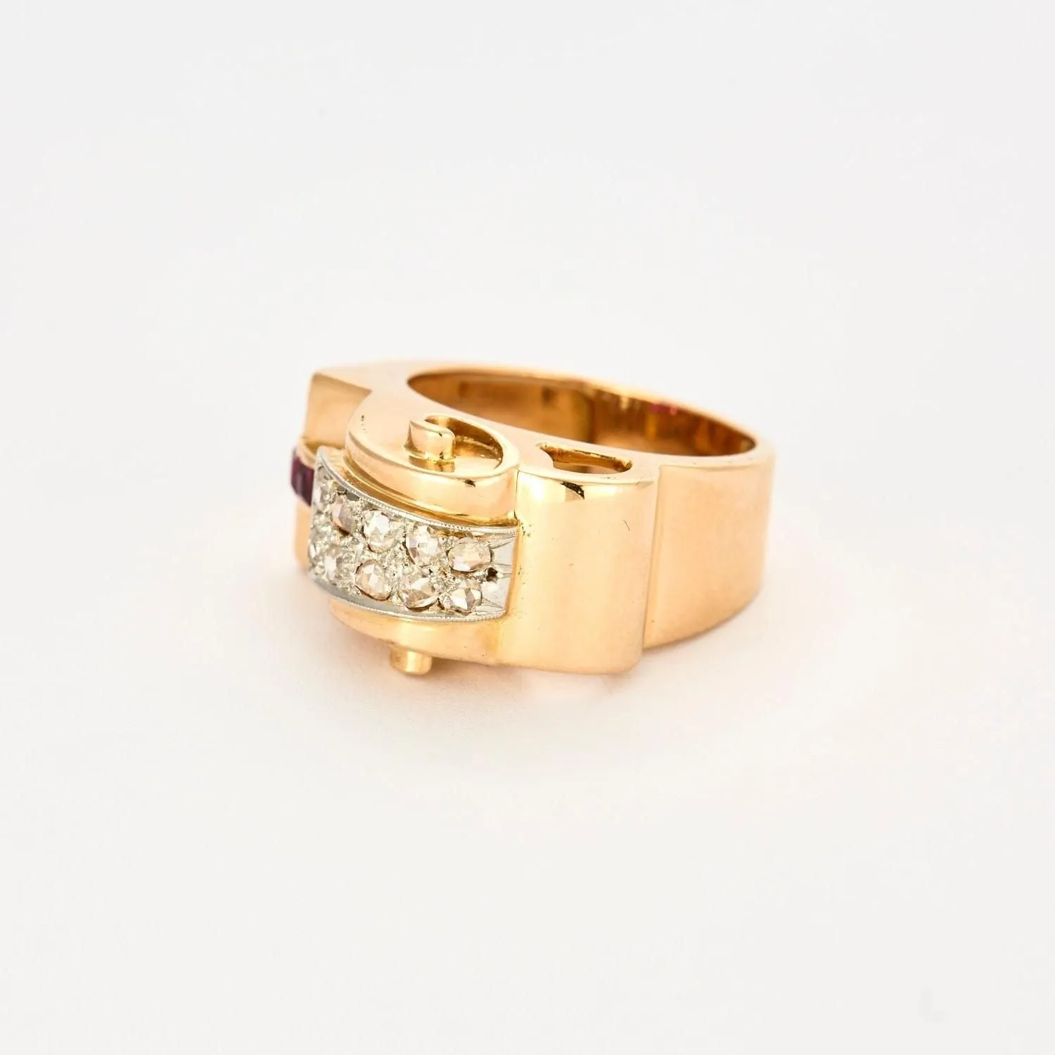 Bague Tank or jaune, diamants, rubis sold by 58 Facettes product image thumbnail 5