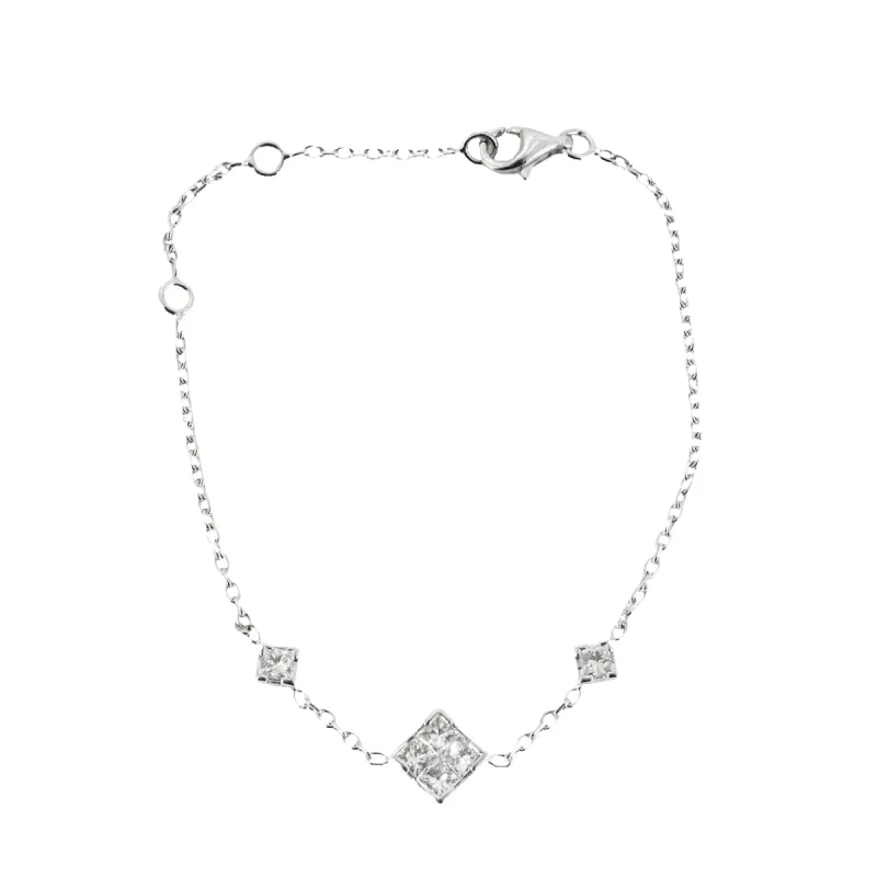 Bracelet motifs diamants tailles princesses. sold by 58 Facettes