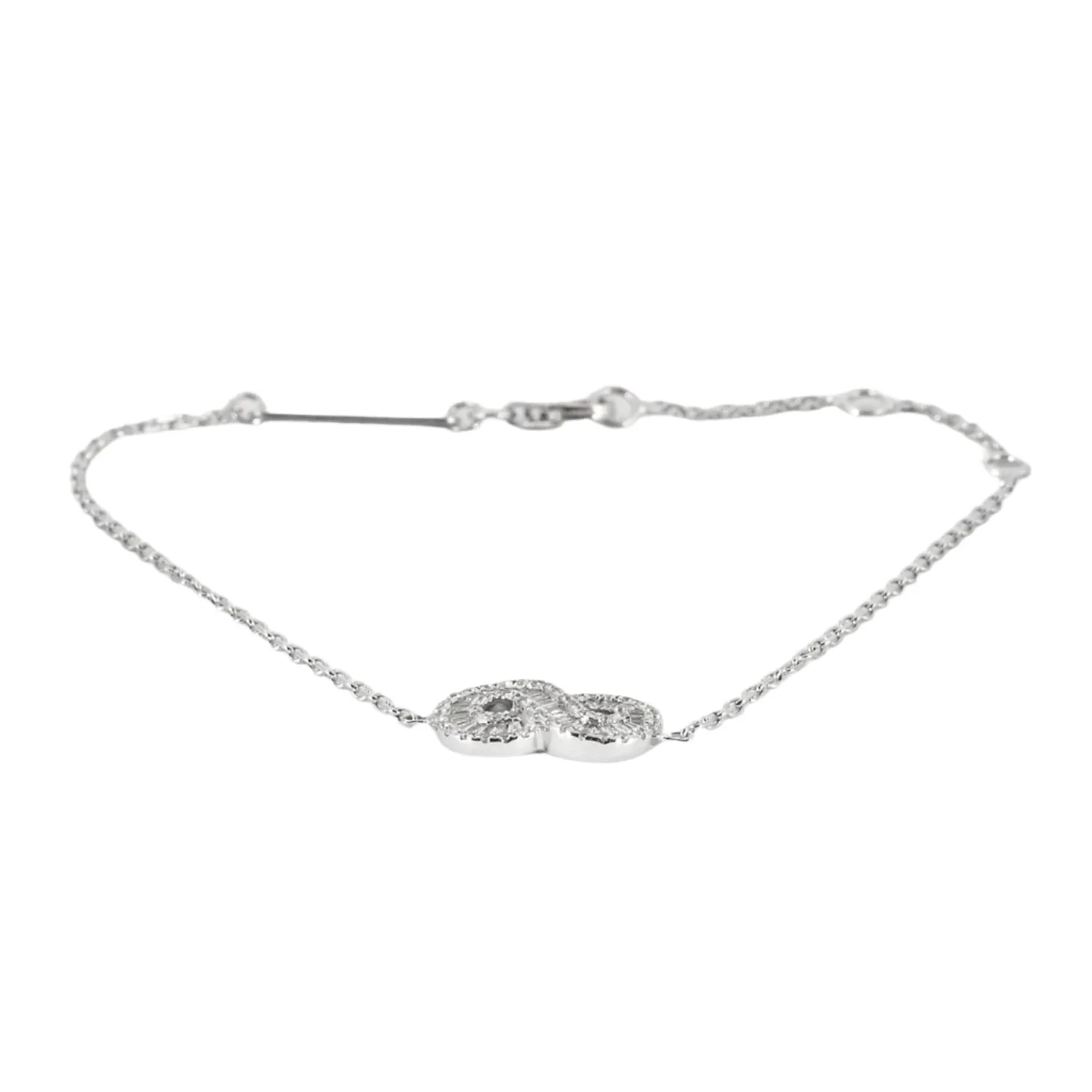 Bracelet motif infini en or blanc 18K et diamants sold by 58 Facettes