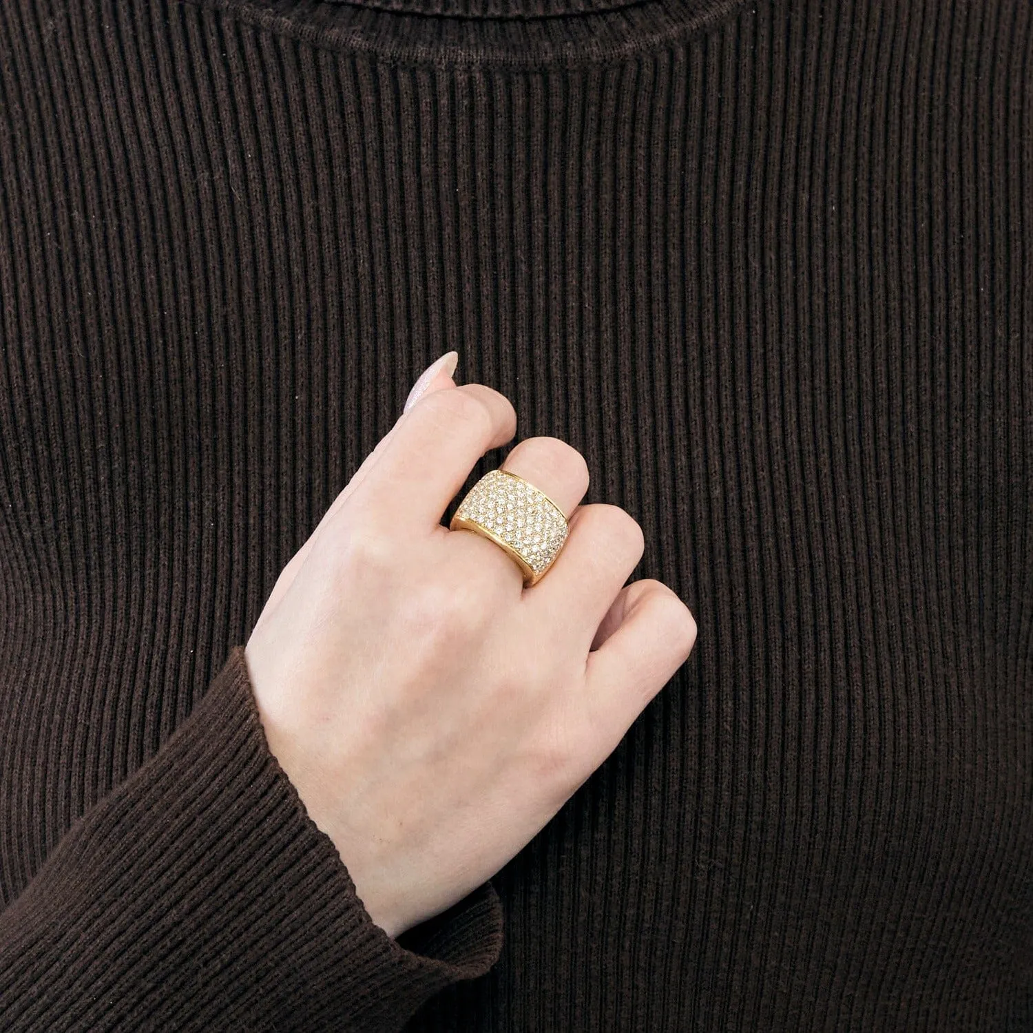 Bague Bandeau or jaune et diamants sold by 58 Facettes product image thumbnail 2