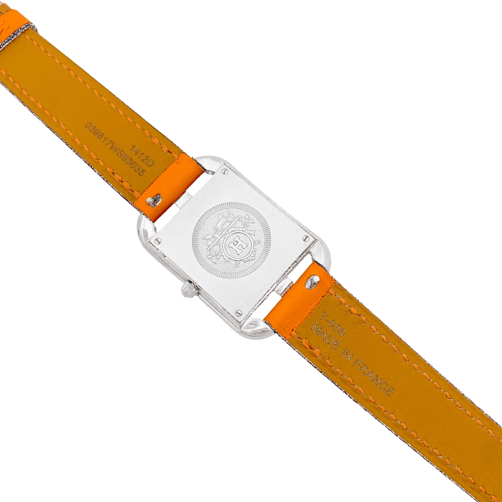 Montre Hermès, "Cape Cod", acier sur cuir. sold by 58 Facettes product image thumbnail 3