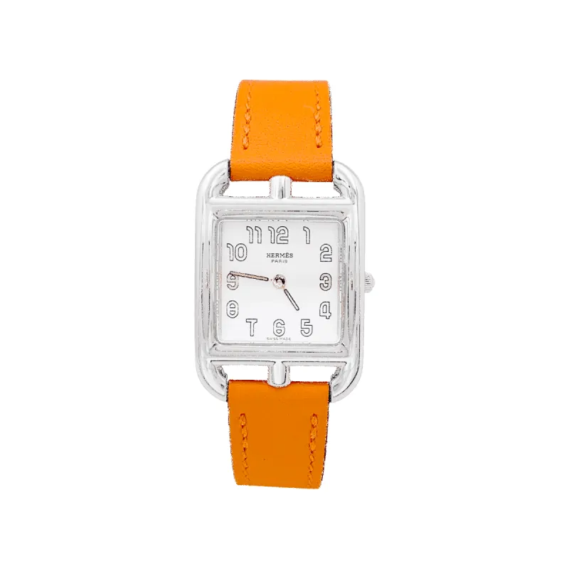 Montre Hermès, "Cape Cod", acier sur cuir. sold by 58 Facettes