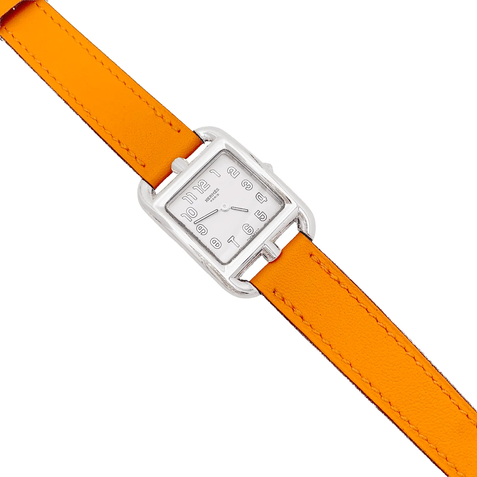 Montre Hermès, "Cape Cod", acier sur cuir. sold by 58 Facettes product image thumbnail 2