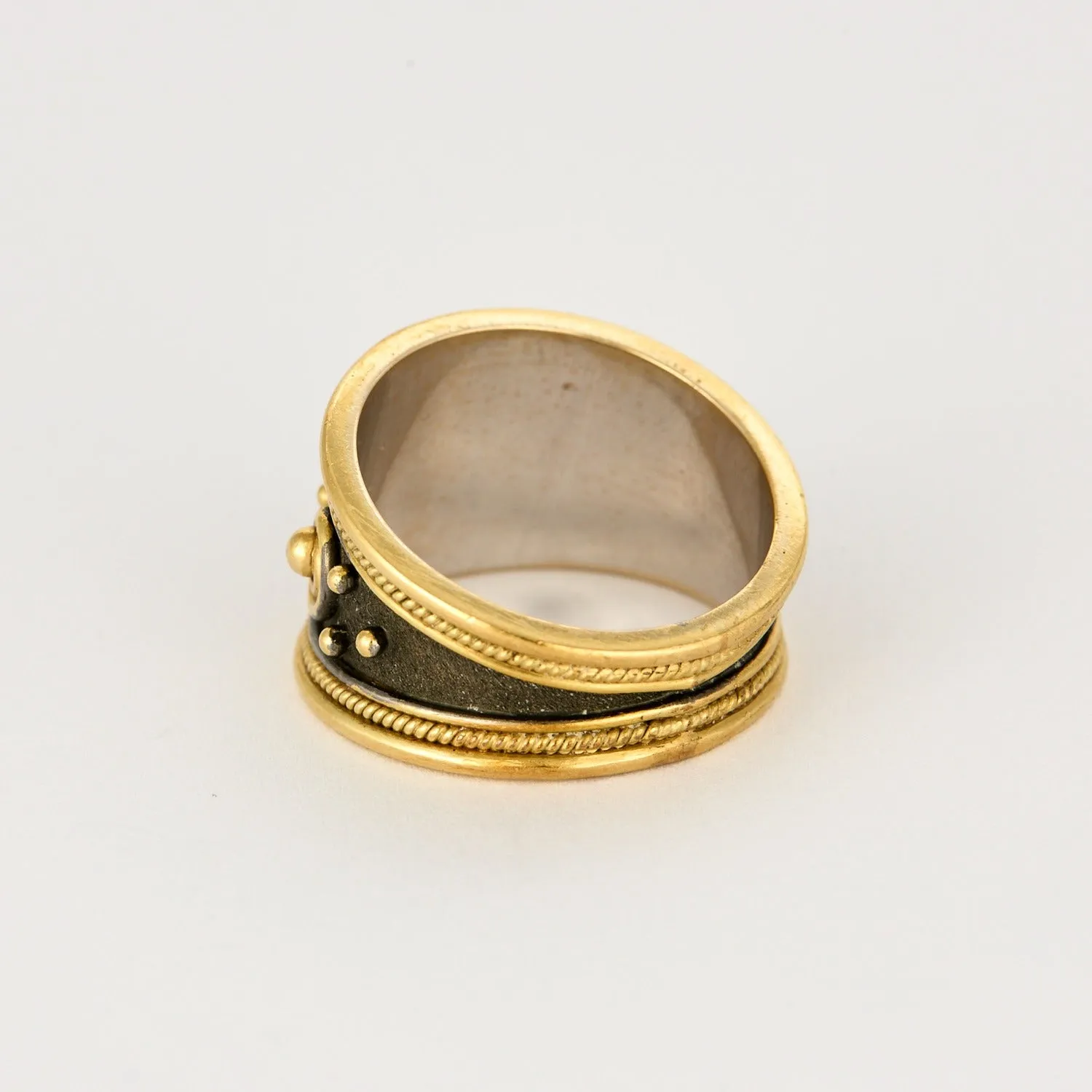 Bague byzantine en or jaune et rhodium noir sold by 58 Facettes product image thumbnail 5