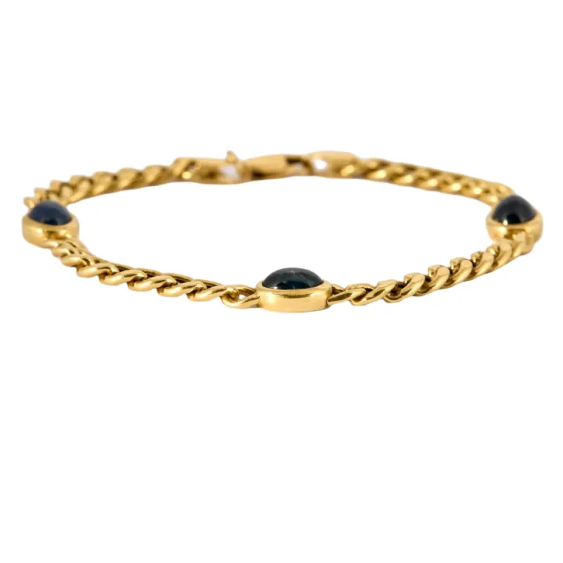 Bracelet en or jaune et saphirs cabochons sold by 58 Facettes