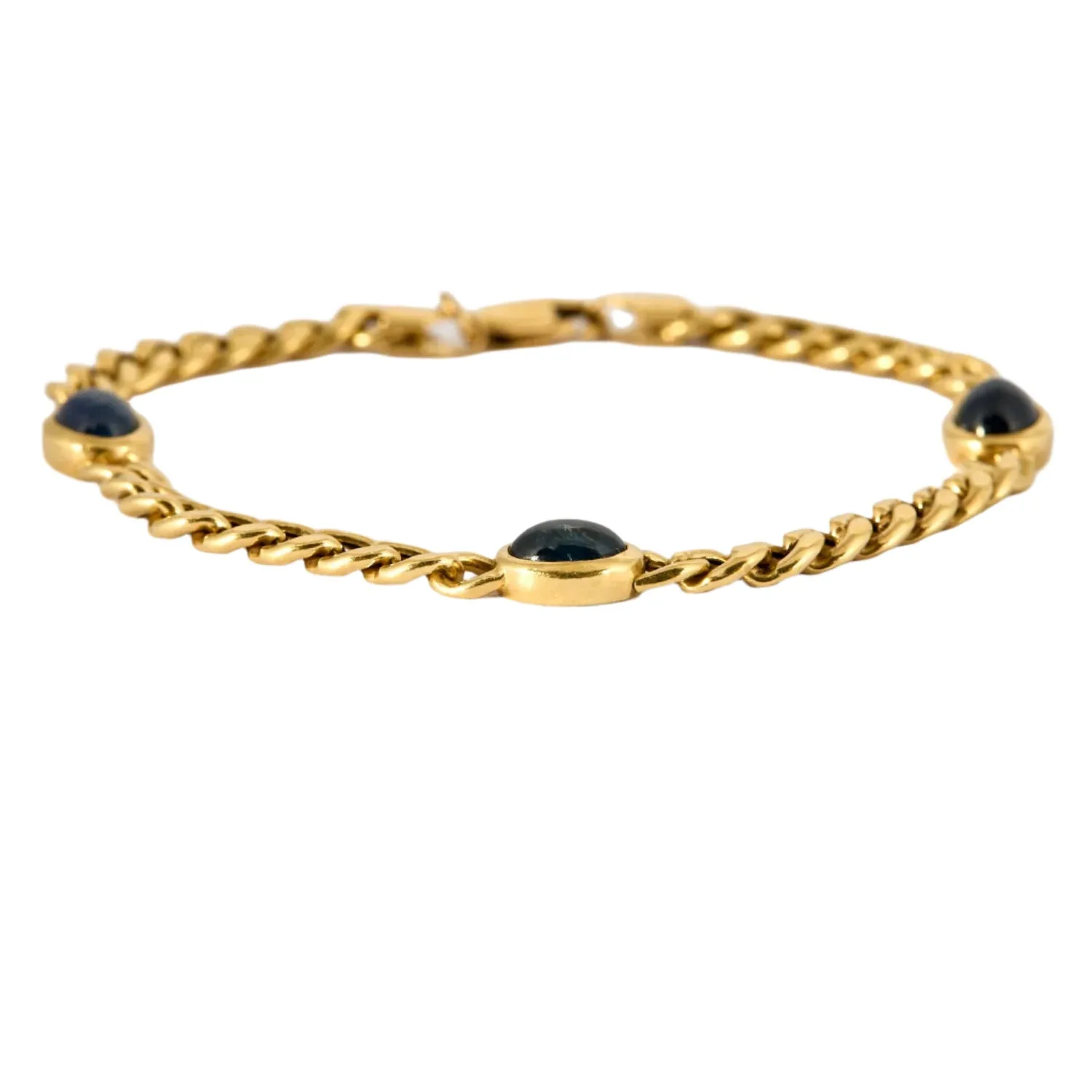 Bracelet en or jaune et saphirs cabochons sold by 58 Facettes