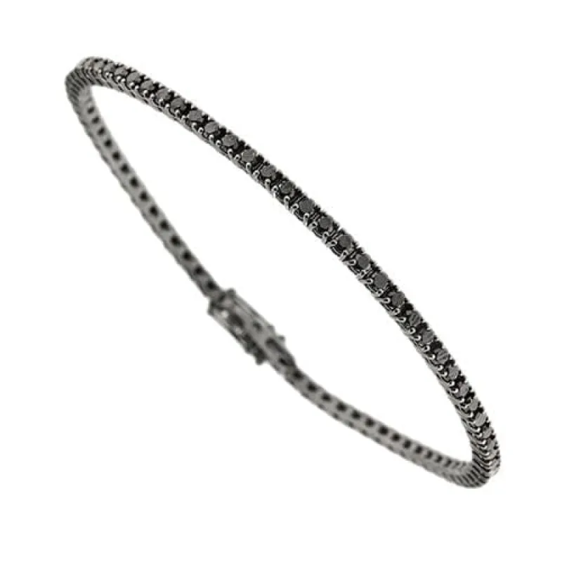 Bracelet tennis avec diamants noirs 1,50 ct sold by 58 Facettes