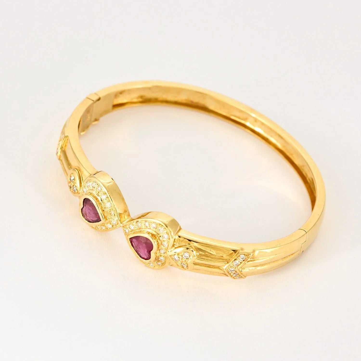 Bracelet jonc ouvrant, or jaune et rubis sold by 58 Facettes product image thumbnail 3