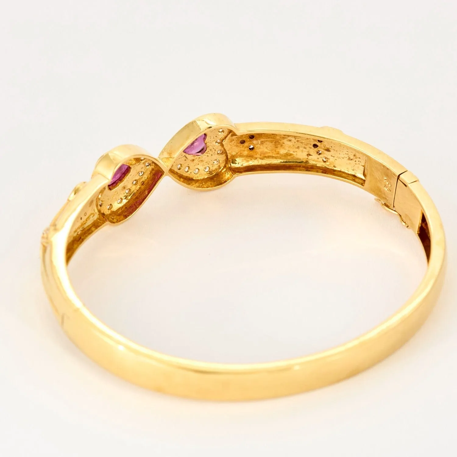 Bracelet jonc ouvrant, or jaune et rubis sold by 58 Facettes product image thumbnail 4