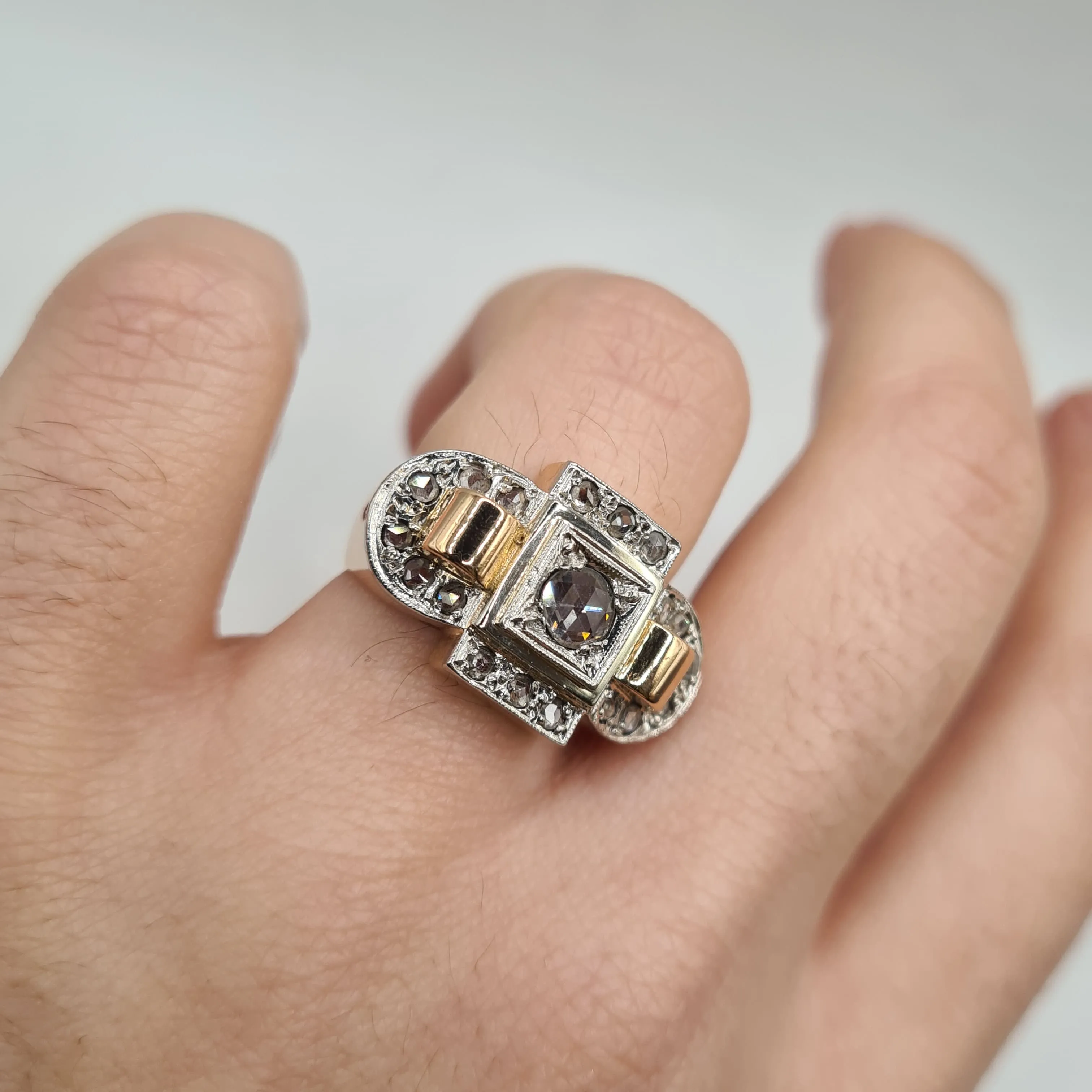 Bague vintage or rose diamants sold by 58 Facettes product image thumbnail 2