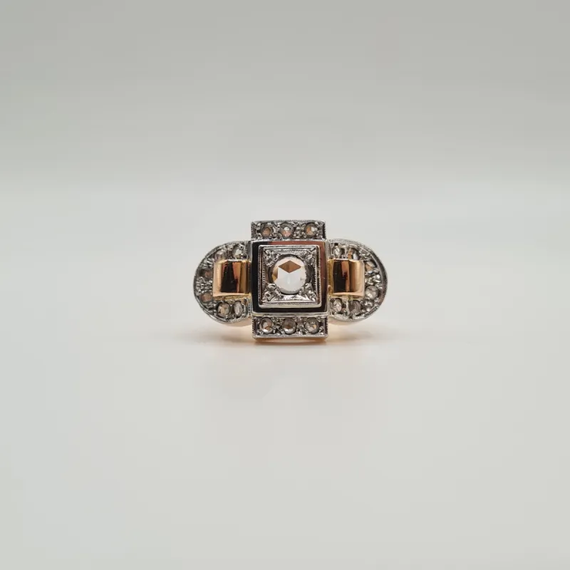 Bague vintage or rose diamants sold by 58 Facettes