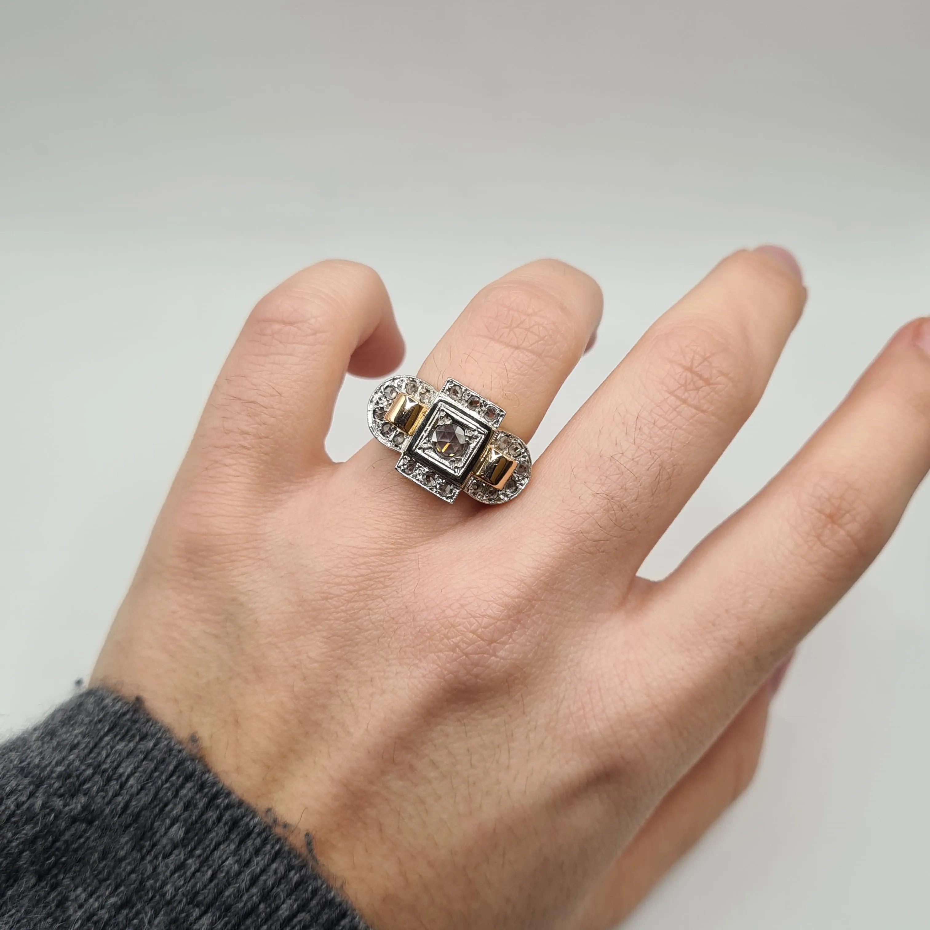 Bague vintage or rose diamants sold by 58 Facettes product image thumbnail 3