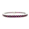 Bracelet Tennis or blanc serti de rubis sold by 58 Facettes