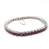 Bracelet Tennis or blanc serti de rubis sold by 58 Facettes