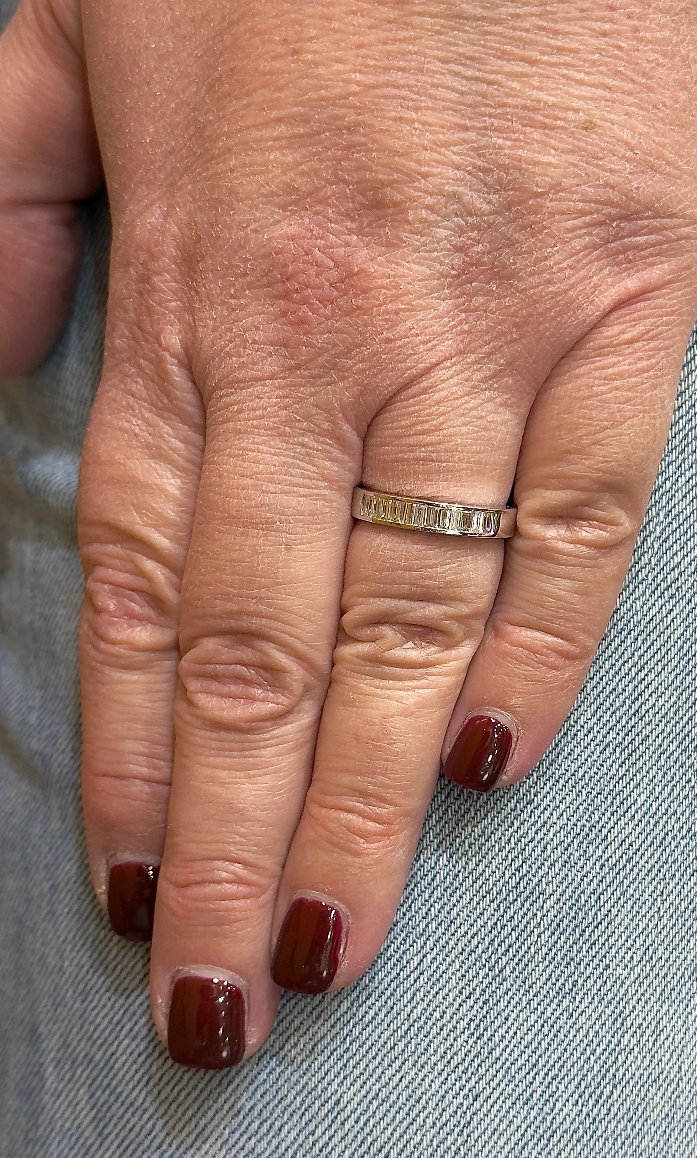 Demi-Alliance or blanc diamants baguettes sold by 58 Facettes product image thumbnail 5