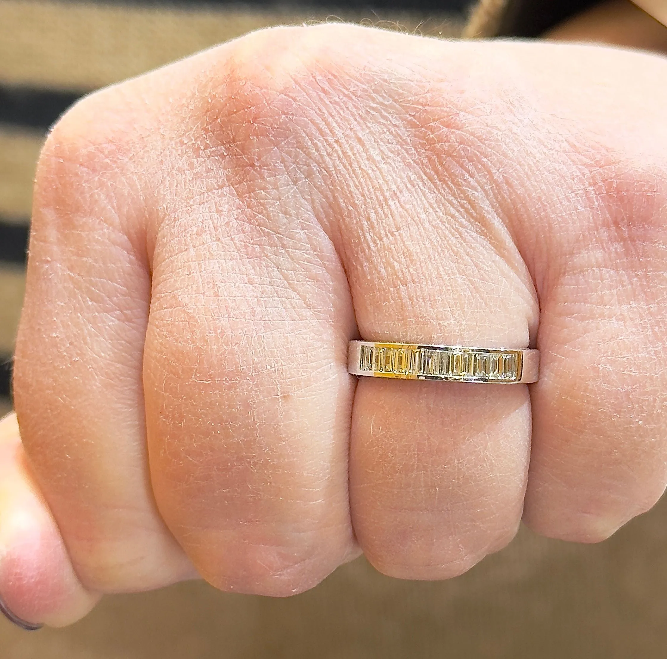 Demi-Alliance or blanc diamants baguettes sold by 58 Facettes product image thumbnail 2