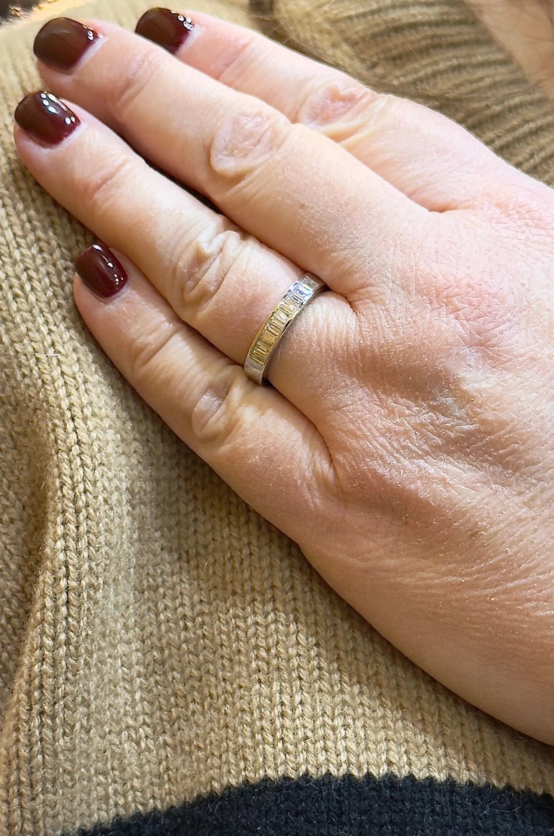 Demi-Alliance or blanc diamants baguettes sold by 58 Facettes product image thumbnail 3