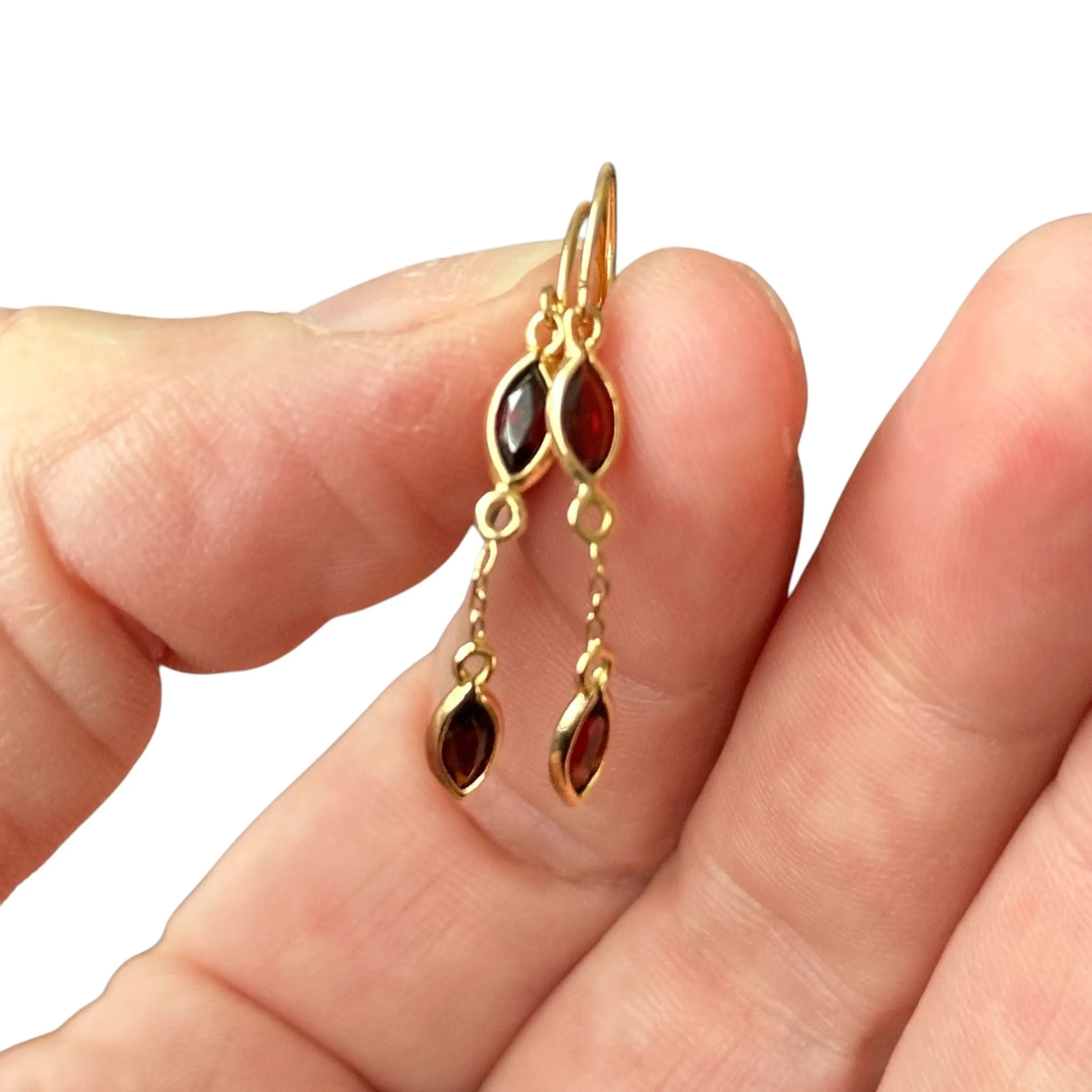 Boucles d'oreilles dormeuses or jaune grenats sold by 58 Facettes product image thumbnail 2