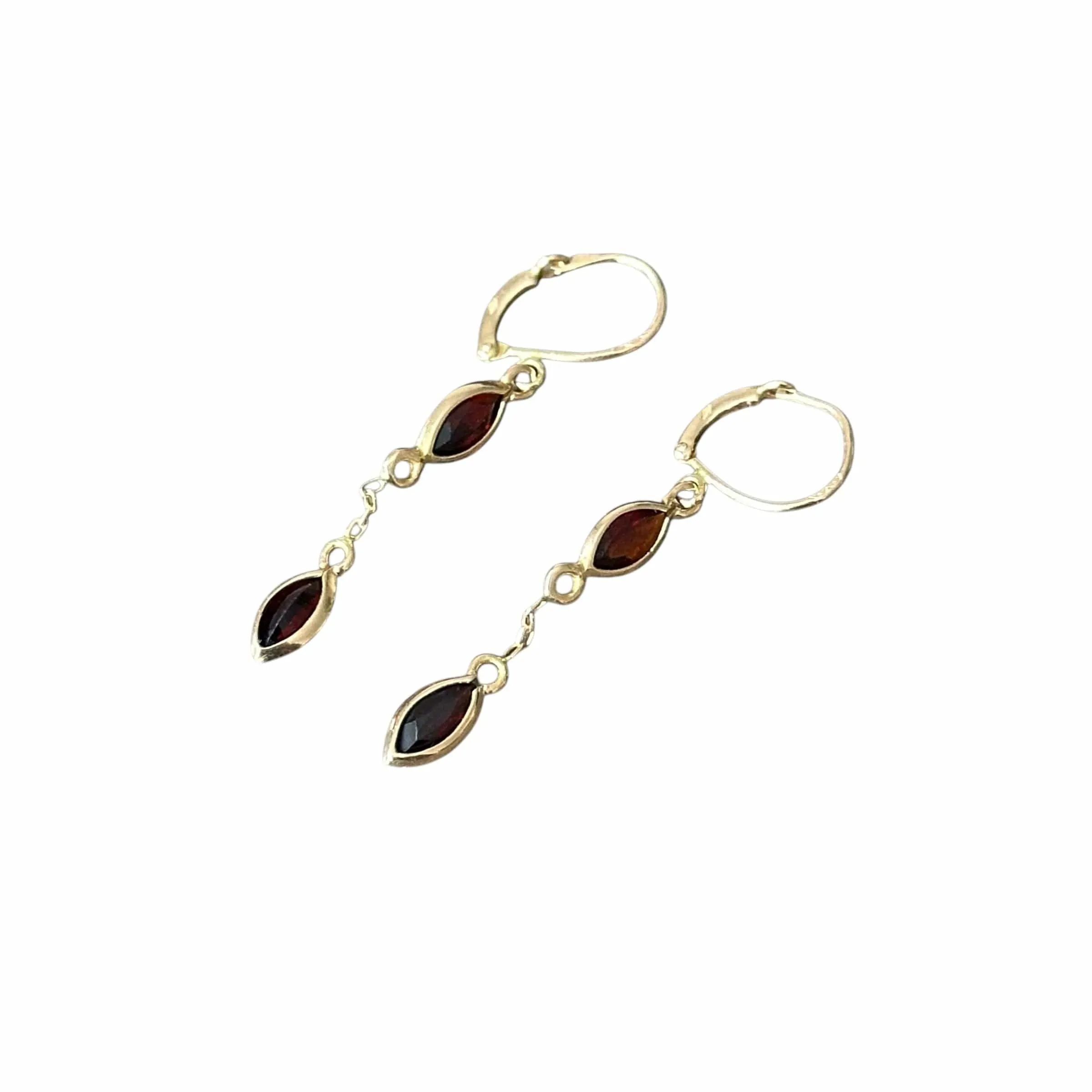 Boucles d'oreilles dormeuses or jaune grenats sold by 58 Facettes