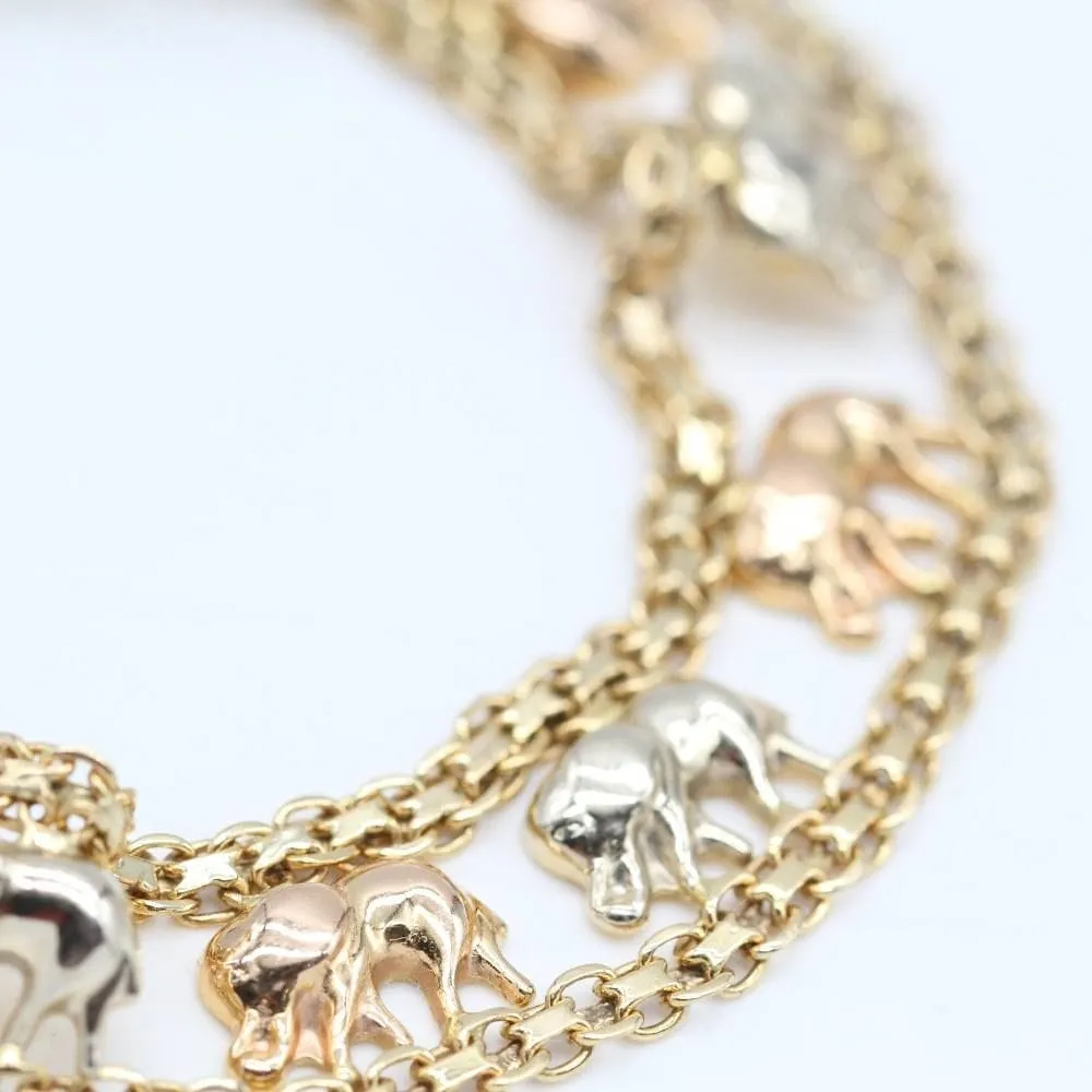 Bracelet éléphant en or tricolore sold by 58 Facettes product image thumbnail 2